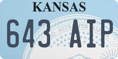 KS license plate 643AIP