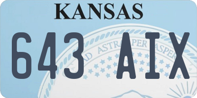 KS license plate 643AIX