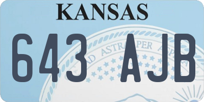 KS license plate 643AJB