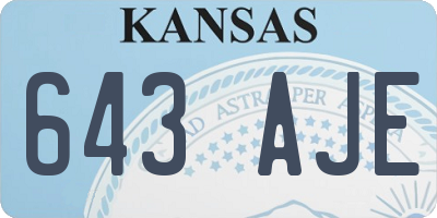KS license plate 643AJE