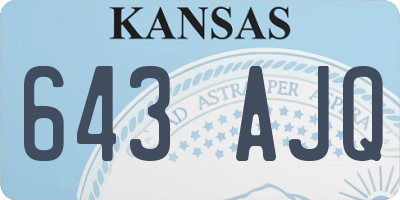 KS license plate 643AJQ