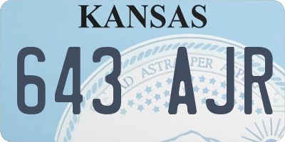 KS license plate 643AJR