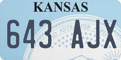 KS license plate 643AJX