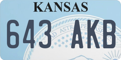 KS license plate 643AKB
