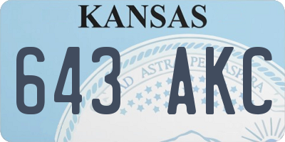 KS license plate 643AKC