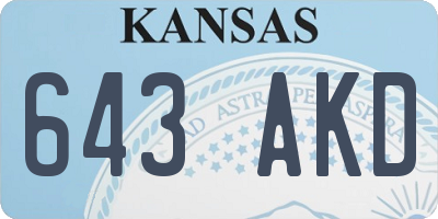 KS license plate 643AKD