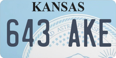 KS license plate 643AKE