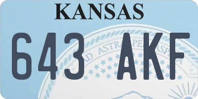 KS license plate 643AKF