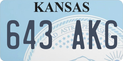 KS license plate 643AKG