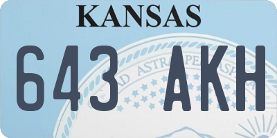 KS license plate 643AKH