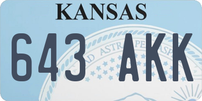 KS license plate 643AKK