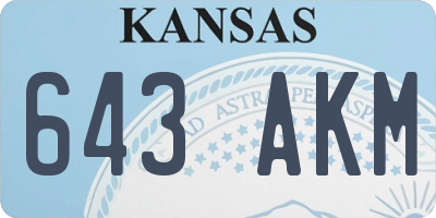 KS license plate 643AKM