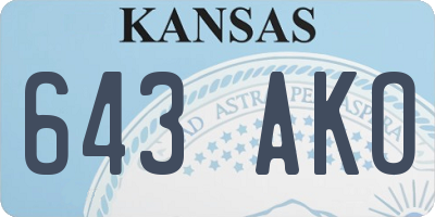 KS license plate 643AKO