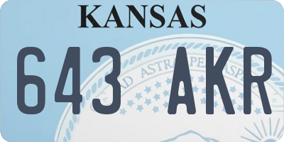 KS license plate 643AKR