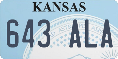 KS license plate 643ALA