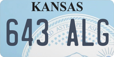 KS license plate 643ALG