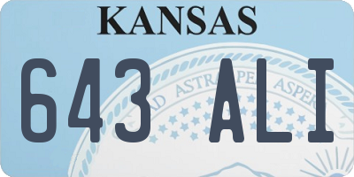 KS license plate 643ALI