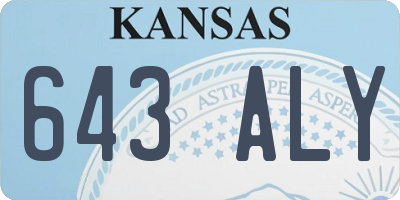 KS license plate 643ALY