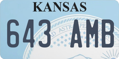 KS license plate 643AMB