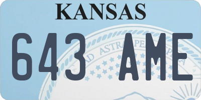 KS license plate 643AME
