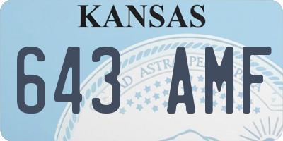 KS license plate 643AMF