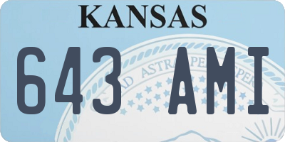KS license plate 643AMI