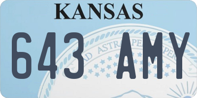 KS license plate 643AMY