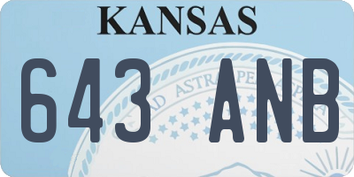 KS license plate 643ANB