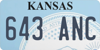 KS license plate 643ANC