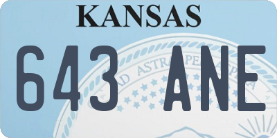 KS license plate 643ANE