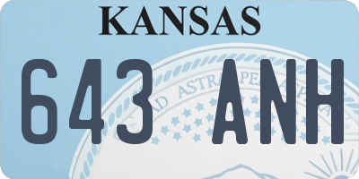 KS license plate 643ANH