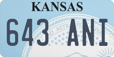 KS license plate 643ANI