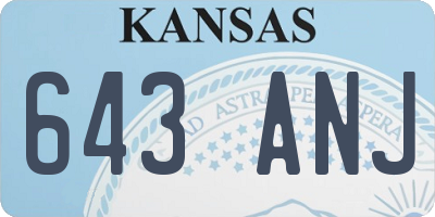 KS license plate 643ANJ