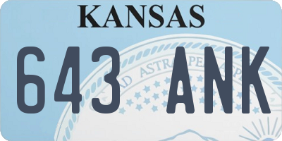 KS license plate 643ANK