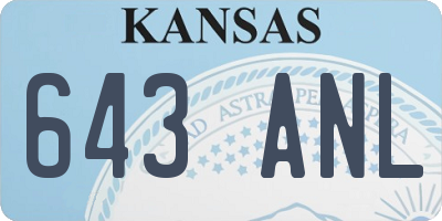 KS license plate 643ANL