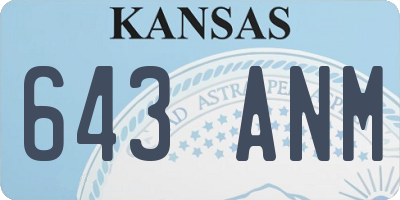 KS license plate 643ANM