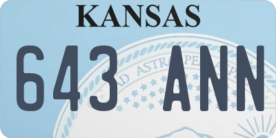 KS license plate 643ANN