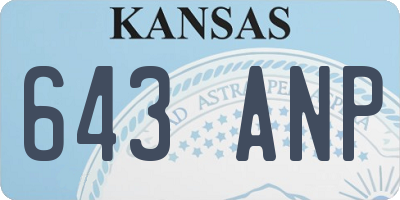 KS license plate 643ANP