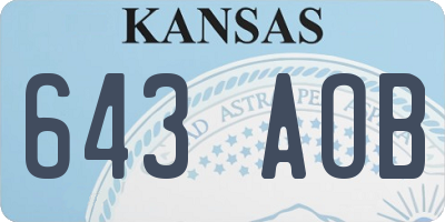 KS license plate 643AOB