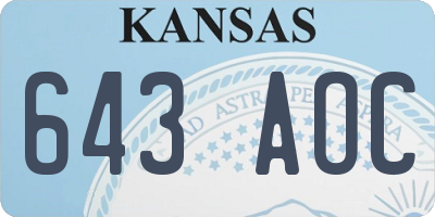 KS license plate 643AOC