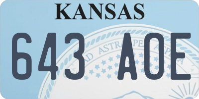 KS license plate 643AOE