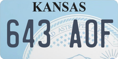 KS license plate 643AOF