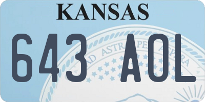 KS license plate 643AOL