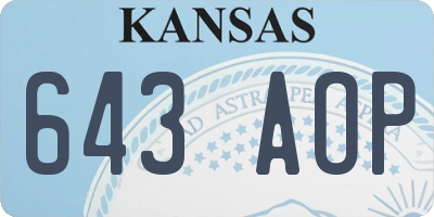 KS license plate 643AOP