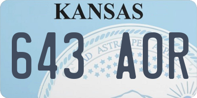 KS license plate 643AOR