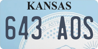 KS license plate 643AOS