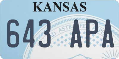 KS license plate 643APA