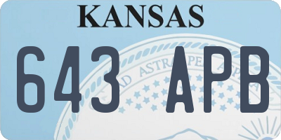 KS license plate 643APB