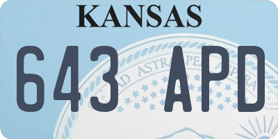 KS license plate 643APD
