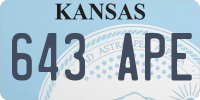 KS license plate 643APE
